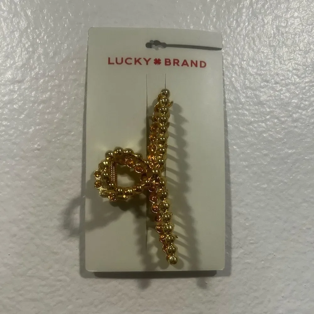 Lucky Brand Gold Beaded Claw Clip NWT